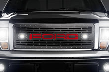 Load image into Gallery viewer, 1 Piece Steel Grille for Ford F150 2009-2014 - FORD + LED Light Pods + Red Acrylic-atv motorcycle utv parts accessories gear helmets jackets gloves pantsAll Terrain Depot