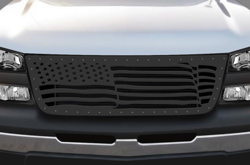 1 Piece Steel Grille for Chevy Silverado - AMERICAN FLAG-atv motorcycle utv parts accessories gear helmets jackets gloves pantsAll Terrain Depot