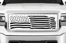 Load image into Gallery viewer, 1 Piece Steel Grille for GMC Sierra &amp; Sierra Denali 2014-2015 - AMERICAN FLAG WAVE w/ STEEL FINISH-atv motorcycle utv parts accessories gear helmets jackets gloves pantsAll Terrain Depot