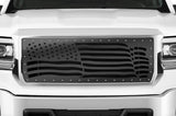 1 Piece Steel Grille for GMC Sierra & Sierra Denali 2014-2015 - AMERICAN FLAG WAVE