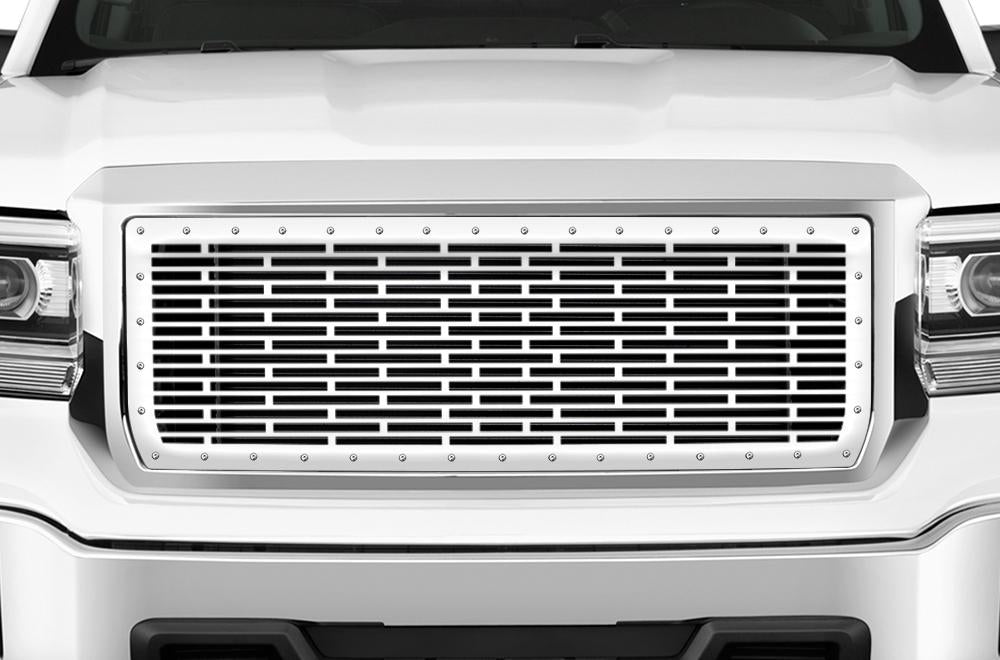 1 Piece Steel Grille for GMC Sierra & Sierra Denali 2014-2015 - BRICKS w/ STEEL FINISH-atv motorcycle utv parts accessories gear helmets jackets gloves pantsAll Terrain Depot