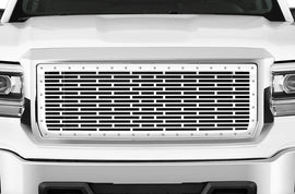 1 Piece Steel Grille for GMC Sierra & Sierra Denali 2014-2015 - BRICKS w/ STEEL FINISH-atv motorcycle utv parts accessories gear helmets jackets gloves pantsAll Terrain Depot