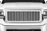 1 Piece Steel Grille for GMC Sierra & Sierra Denali 2014-2015 - BRICKS w/ STEEL FINISH