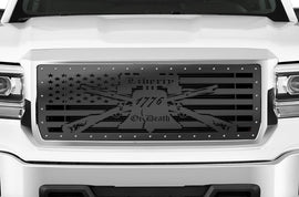 1 Piece Steel Grille for GMC Sierra & Sierra Denali 2014-2015 - LIBERTY OR DEATH-atv motorcycle utv parts accessories gear helmets jackets gloves pantsAll Terrain Depot