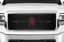 Load image into Gallery viewer, 1 Piece Steel Grille for GMC Sierra &amp; Sierra Denali 2014-2015 - MOLON LABE w/ RED ACRYLIC and STAINLESS STEEL UNDERLAY-atv motorcycle utv parts accessories gear helmets jackets gloves pantsAll Terrain Depot