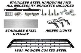 1 Piece Steel Grille for Toyota Tacoma 2016-2017 - HAWAII w/ STAINLESS STEEL and 3 AMBER RAPTOR LIGHTS-atv motorcycle utv parts accessories gear helmets jackets gloves pantsAll Terrain Depot