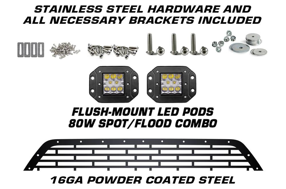 1 Piece Steel Grille for Ford F150 2009-2014 - FORD + LED Light Pods-atv motorcycle utv parts accessories gear helmets jackets gloves pantsAll Terrain Depot