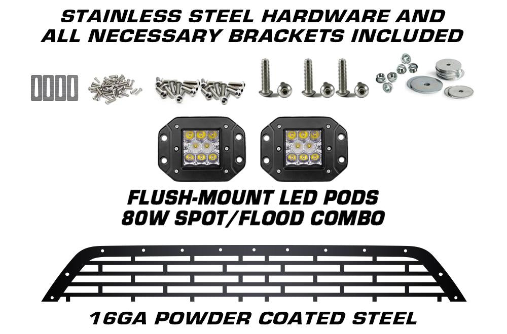 1 Piece Steel Grille for Dodge Ram 1500/2500/3500 2002-2005 - RAM + LED Light Pods-atv motorcycle utv parts accessories gear helmets jackets gloves pantsAll Terrain Depot