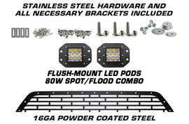 1 Piece Steel Grille for Dodge Ram 1500/2500/3500 2002-2005 - RAM + LED Light Pods-atv motorcycle utv parts accessories gear helmets jackets gloves pantsAll Terrain Depot
