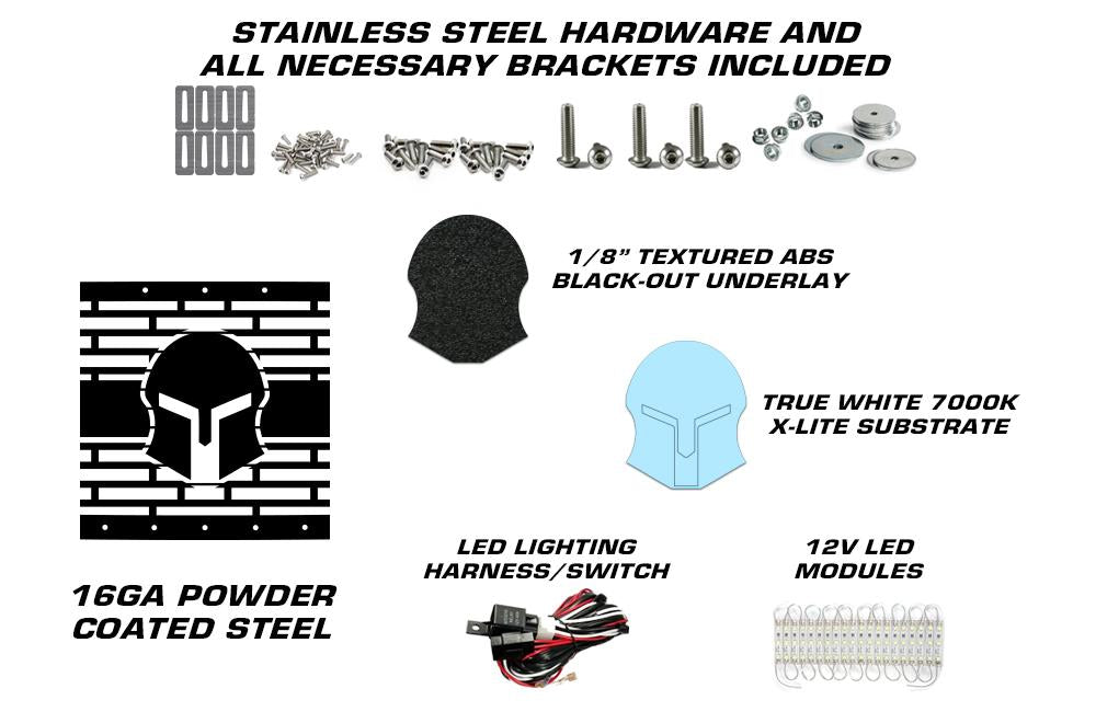 1 Piece Steel Main + Bumper Grilles for Ford Focus 2015-2018 - ST w/ LED Lit Acrylic-atv motorcycle utv parts accessories gear helmets jackets gloves pantsAll Terrain Depot