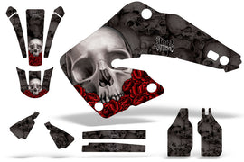 Dirt Bike Graphics Kit MX Decal Wrap For Honda CR125 CR250 2000-2001 BONES BLACK-atv motorcycle utv parts accessories gear helmets jackets gloves pantsAll Terrain Depot
