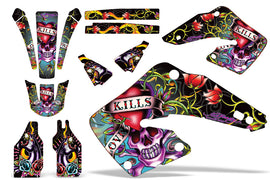 Dirt Bike Graphics Kit MX Decal Wrap For Honda CR125 CR250 2000-2001 EDHLK BLACK-atv motorcycle utv parts accessories gear helmets jackets gloves pantsAll Terrain Depot