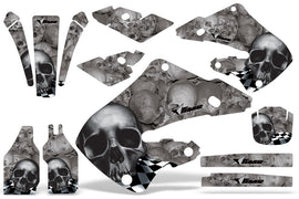 Dirt Bike Graphics Kit Decal Wrap For Honda CR125 1998-1999 CR250 1997-1999 CHECKERED BLACK SILVER-atv motorcycle utv parts accessories gear helmets jackets gloves pantsAll Terrain Depot