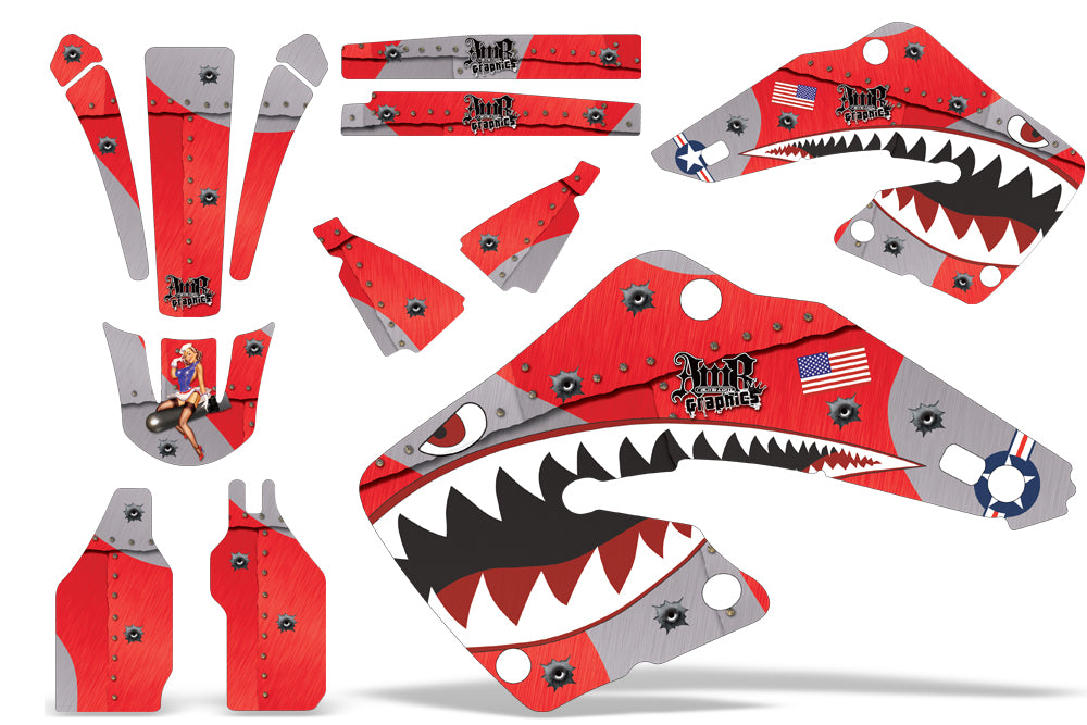 Dirt Bike Graphics Kit MX Decal Wrap For Honda CR125 CR250 2000-2001 WARHAWK RED-atv motorcycle utv parts accessories gear helmets jackets gloves pantsAll Terrain Depot