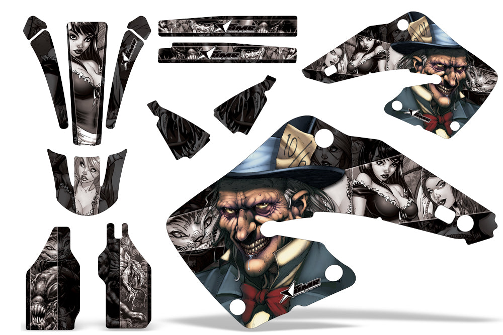 Dirt Bike Graphics Kit MX Decal Wrap For Honda CR125 CR250 2000-2001 HATTER SILVER BLACK-atv motorcycle utv parts accessories gear helmets jackets gloves pantsAll Terrain Depot