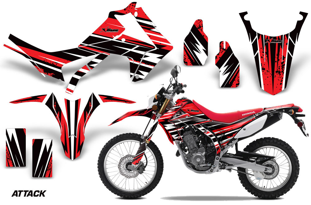 Dirt Bike Graphics Kit Decal Sticker Wrap For Honda CRF250L 2013-2016 ATTACK RED-atv motorcycle utv parts accessories gear helmets jackets gloves pantsAll Terrain Depot