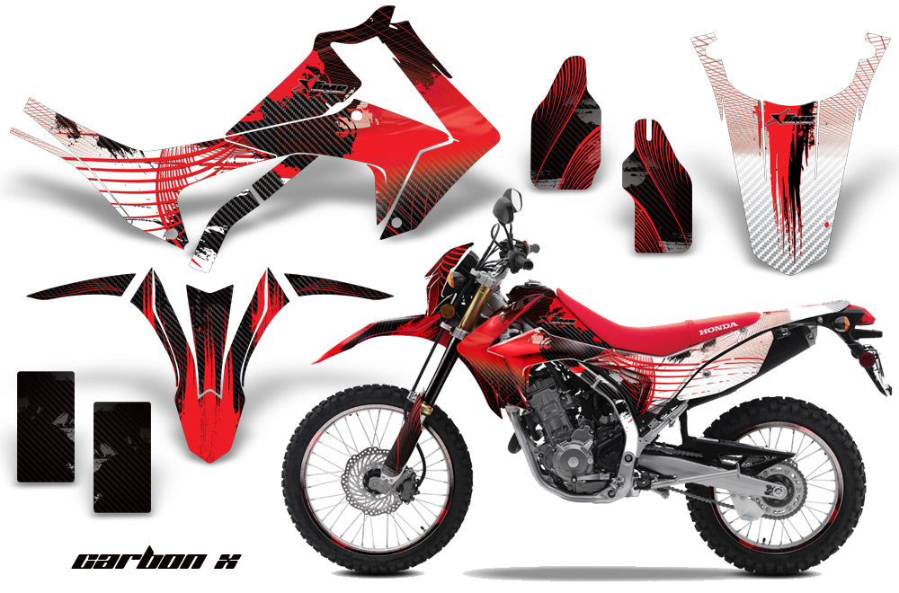 Graphics Kit Decal Sticker Wrap + # Plates For Honda CRF250L 2013-2016 CARBONX RED-atv motorcycle utv parts accessories gear helmets jackets gloves pantsAll Terrain Depot