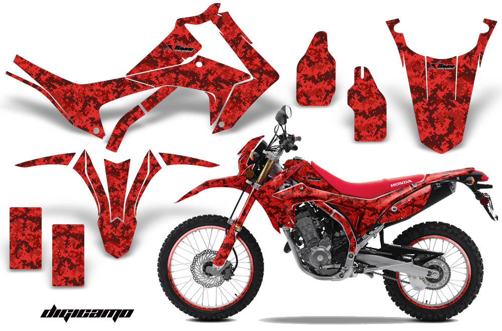 Graphics Kit Decal Sticker Wrap + # Plates For Honda CRF250L 2013-2016 DIGICAMO RED-atv motorcycle utv parts accessories gear helmets jackets gloves pantsAll Terrain Depot
