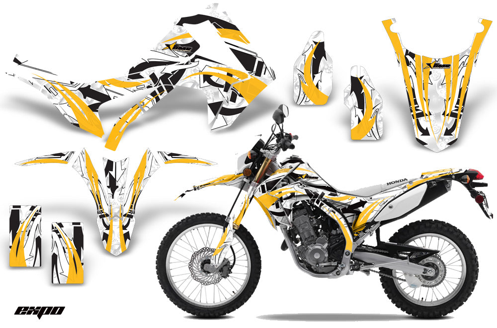 Dirt Bike Graphics Kit Decal Sticker Wrap For Honda CRF250L 2013-2016 EXPO YELLOW-atv motorcycle utv parts accessories gear helmets jackets gloves pantsAll Terrain Depot