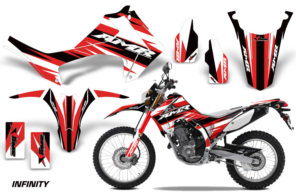 Dirt Bike Graphics Kit Decal Sticker Wrap For Honda CRF250L 2013-2016 INFINITY RED-atv motorcycle utv parts accessories gear helmets jackets gloves pantsAll Terrain Depot