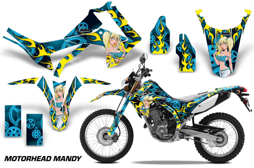 Dirt Bike Graphics Kit Decal Sticker Wrap For Honda CRF250L 2013-2016 MOTO MANDY BLUE-atv motorcycle utv parts accessories gear helmets jackets gloves pantsAll Terrain Depot