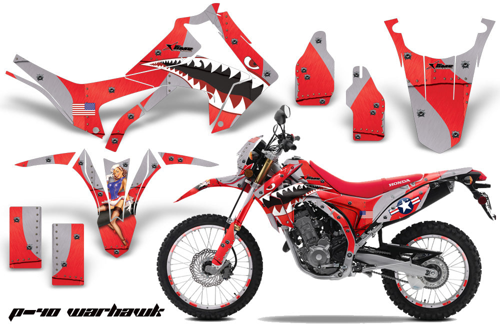 Graphics Kit Decal Sticker Wrap + # Plates For Honda CRF250L 2013-2016 WARHAWK RED-atv motorcycle utv parts accessories gear helmets jackets gloves pantsAll Terrain Depot
