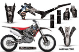 Dirt Bike Graphics Kit Decal Sticker Wrap For Honda CRF450R 2013-2016 HATTER BLACK SILVER