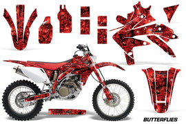 Dirt Bike Decal Graphics Kit Sticker Wrap For Honda CRF450X 2005-2016 BUTTERFLIES BLACK RED-atv motorcycle utv parts accessories gear helmets jackets gloves pantsAll Terrain Depot