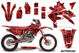 Decal Graphics Kit Sticker Wrap + # Plates For Honda CRF450X 2005-2016 BUTTERFLIES BLACK RED-atv motorcycle utv parts accessories gear helmets jackets gloves pantsAll Terrain Depot