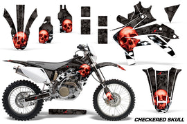 Dirt Bike Decal Graphics Kit Sticker Wrap For Honda CRF450X 2005-2016 CHECKERED SKULL RED BLACK-atv motorcycle utv parts accessories gear helmets jackets gloves pantsAll Terrain Depot