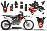 Dirt Bike Decal Graphics Kit Sticker Wrap For Honda CRF450X 2005-2016 CHECKERED SKULL RED BLACK