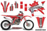 Dirt Bike Decal Graphics Kit Sticker Wrap For Honda CRF450X 2005-2016 DIAMOND RACE RED SILVER