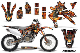 Dirt Bike Decal Graphics Kit Sticker Wrap For Honda CRF450X 2005-2016 FIRESTORM BLACK-atv motorcycle utv parts accessories gear helmets jackets gloves pantsAll Terrain Depot
