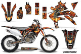 Dirt Bike Decal Graphics Kit Sticker Wrap For Honda CRF450X 2005-2016 FIRESTORM BLACK