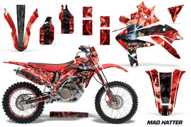 Decal Graphics Kit Sticker Wrap + # Plates For Honda CRF450X 2005-2016 HATTER BLACK RED-atv motorcycle utv parts accessories gear helmets jackets gloves pantsAll Terrain Depot