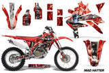 Dirt Bike Decal Graphics Kit Sticker Wrap For Honda CRF450X 2005-2016 HATTER SILVER RED