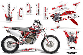 Dirt Bike Decal Graphics Kit Sticker Wrap For Honda CRF450X 2005-2016 TOXIC RED WHITE-atv motorcycle utv parts accessories gear helmets jackets gloves pantsAll Terrain Depot