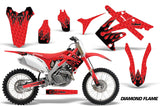 Dirt Bike Graphics Kit Decal Sticker Wrap For Honda CRF250R 2010-2013 DIAMOND FLAMES BLACK RED