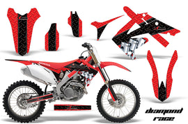 Dirt Bike Graphics Kit Decal Sticker Wrap For Honda CRF450R 2009-2012 DIAMOND RACE BLACK RED-atv motorcycle utv parts accessories gear helmets jackets gloves pantsAll Terrain Depot