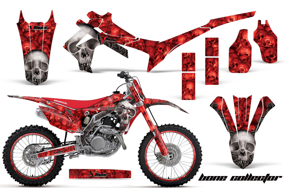 Graphics Kit Decal Sticker Wrap + # Plates For Honda CRF450R 2013-2016 BONES RED-atv motorcycle utv parts accessories gear helmets jackets gloves pantsAll Terrain Depot