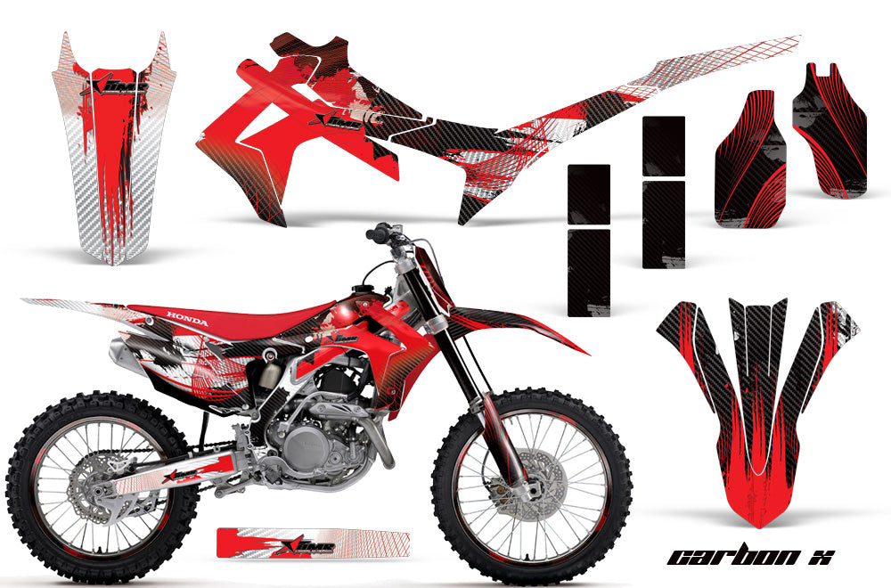 Graphics Kit Decal Sticker Wrap + # Plates For Honda CRF450R 2013-2016 CARBONX RED-atv motorcycle utv parts accessories gear helmets jackets gloves pantsAll Terrain Depot