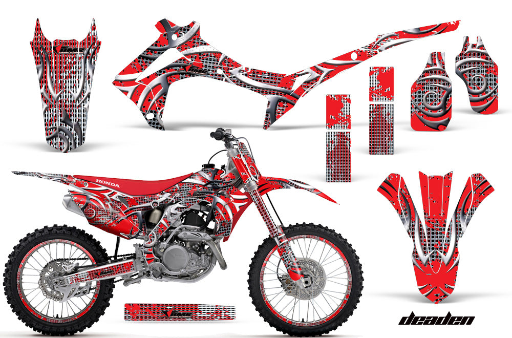 Graphics Kit Decal Sticker Wrap + # Plates For Honda CRF250R 2014-2017 DEADEN RED-atv motorcycle utv parts accessories gear helmets jackets gloves pantsAll Terrain Depot