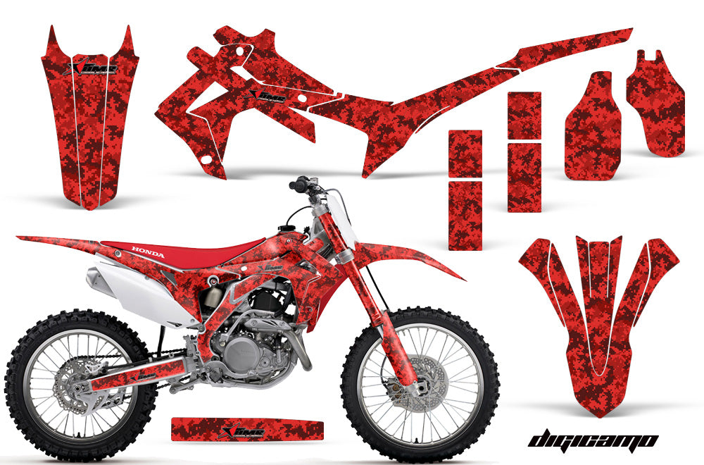 Dirt Bike Graphics Kit Decal Sticker Wrap For Honda CRF250R 2014-2017 DIGICAMO RED-atv motorcycle utv parts accessories gear helmets jackets gloves pantsAll Terrain Depot