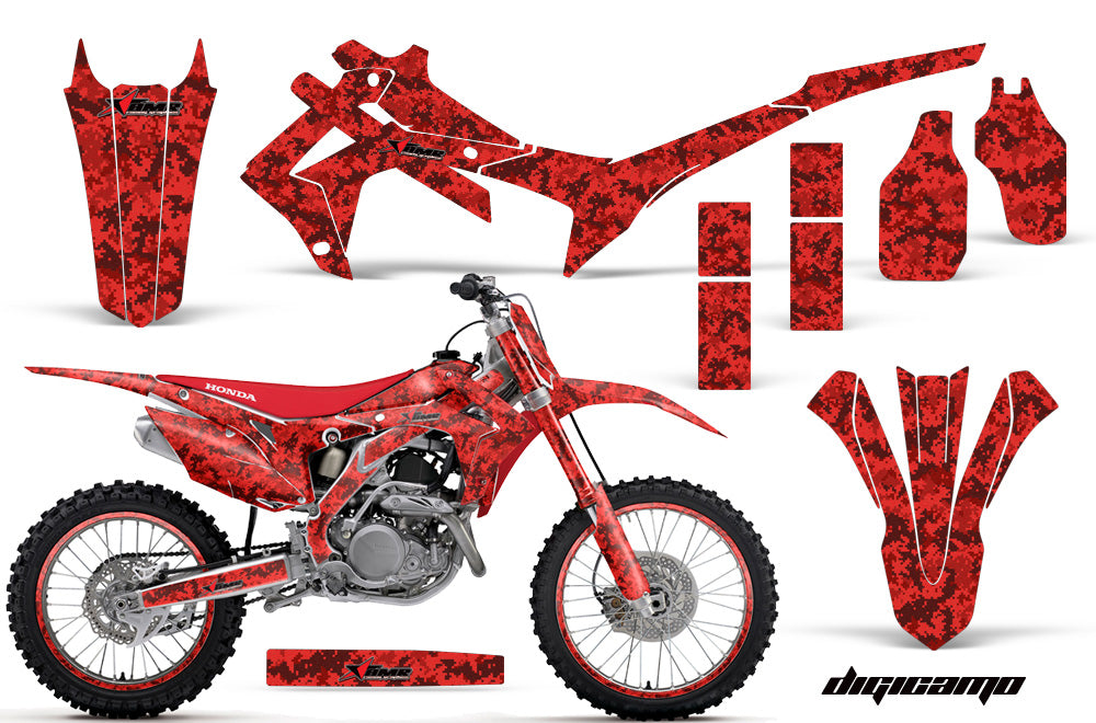 Graphics Kit Decal Sticker Wrap + # Plates For Honda CRF250R 2014-2017 DIGICAMO RED-atv motorcycle utv parts accessories gear helmets jackets gloves pantsAll Terrain Depot