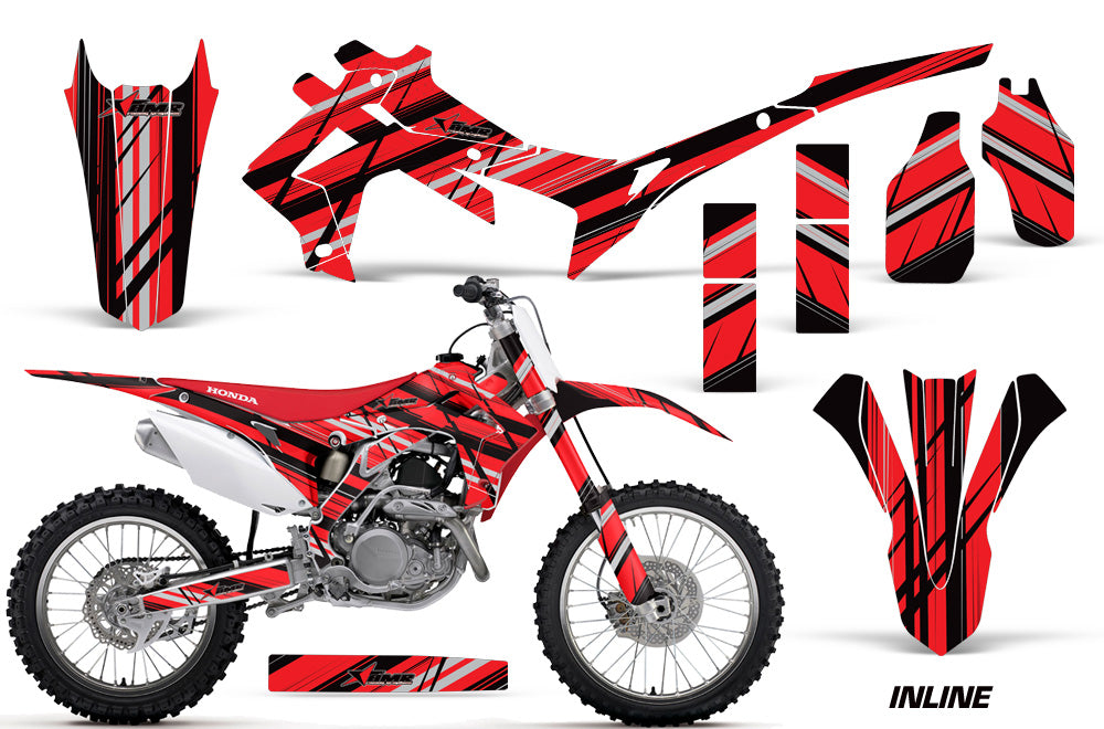 Dirt Bike Graphics Kit Decal Sticker Wrap For Honda CRF250R 2014-2017 INLINE RED BLACK-atv motorcycle utv parts accessories gear helmets jackets gloves pantsAll Terrain Depot