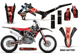 Dirt Bike Graphics Kit Decal Sticker Wrap For Honda CRF250R 2014-2017 HATTER RED BLACK