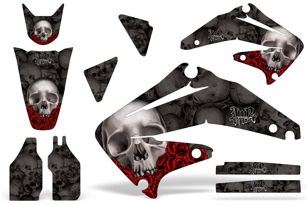 Dirt Bike Graphics Kit Decal Sticker Wrap For Honda CRF450R 2002-2004 BONES BLACK-atv motorcycle utv parts accessories gear helmets jackets gloves pantsAll Terrain Depot