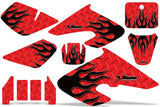 Dirt Bike Graphics Kit Decal Sticker Wrap For Honda XR50R 2000-2003 DIAMOND FLAMES RED BLACK