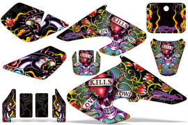 Dirt Bike Graphics Kit Decal Sticker Wrap For Honda XR50R 2000-2003 EDHLK BLACK-atv motorcycle utv parts accessories gear helmets jackets gloves pantsAll Terrain Depot