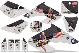 Dirt Bike Graphics Kit Decal Sticker Wrap For Honda XR50R 2000-2003 TBOMBER BLACK-atv motorcycle utv parts accessories gear helmets jackets gloves pantsAll Terrain Depot